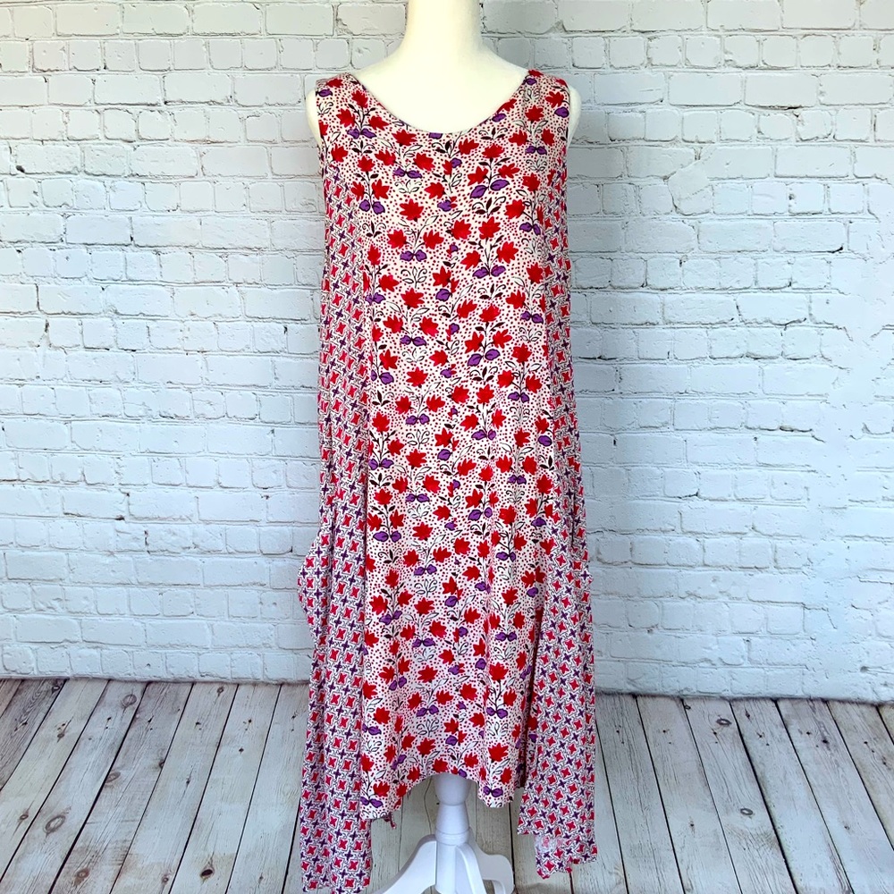 Philosophy Red & Purple floral Sleeveless Dress